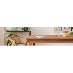 Table ronde extensible en chêne/grège 4/6 places D105 pieds fuseau VICTORIA