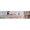Table ronde extensible en chêne/grège 4/6 places D105 pieds fuseau VICTORIA