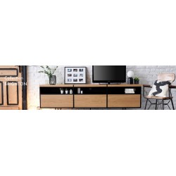 Table ronde extensible en chêne/grège 4/6 places D105 pieds fuseau VICTORIA