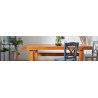Table ronde extensible en chêne/grège 4/6 places D105 pieds fuseau VICTORIA